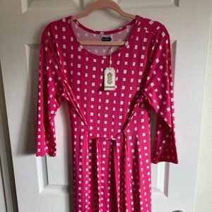 Pink checked Mud Pie dress - size Large